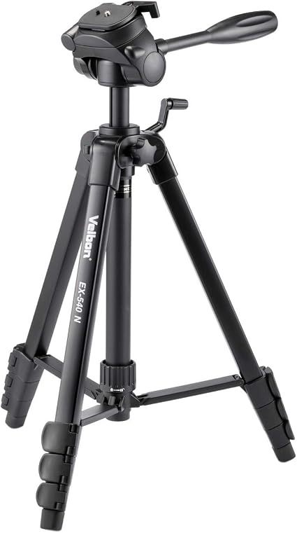 Velbon ファミリー三脚 EX-540N 4段 レバーロック 全高158cm 脚径23mm 中型 3Way雲台 DIN規格クイックシュー対応 アルミ脚 302489