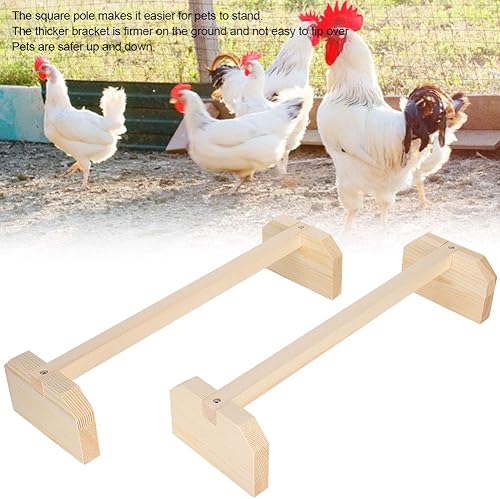 Miniatura 4 de TOPINCN 2 piezas de perca de pollo para pájaros, soporte de madera natural para pollo, perca de pollo, soporte de pollo para pájaros grandes, loro