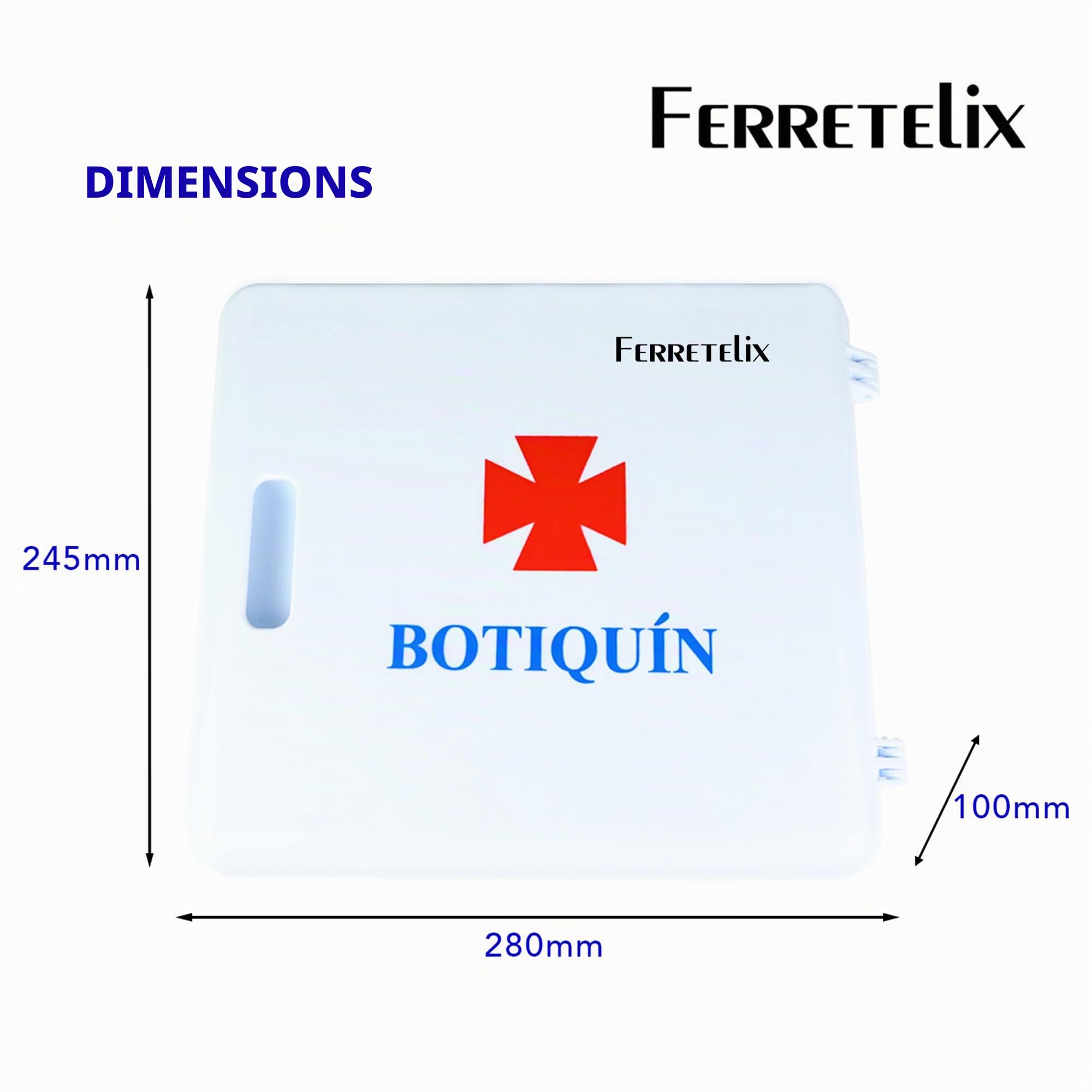 Ferretelix® Armoire Murale de Trousse de Premiers Secours – 28 x 25 x 10 cm – Équipée avec Matériel de Soins – Pour Maison, Bureau ou Commerce