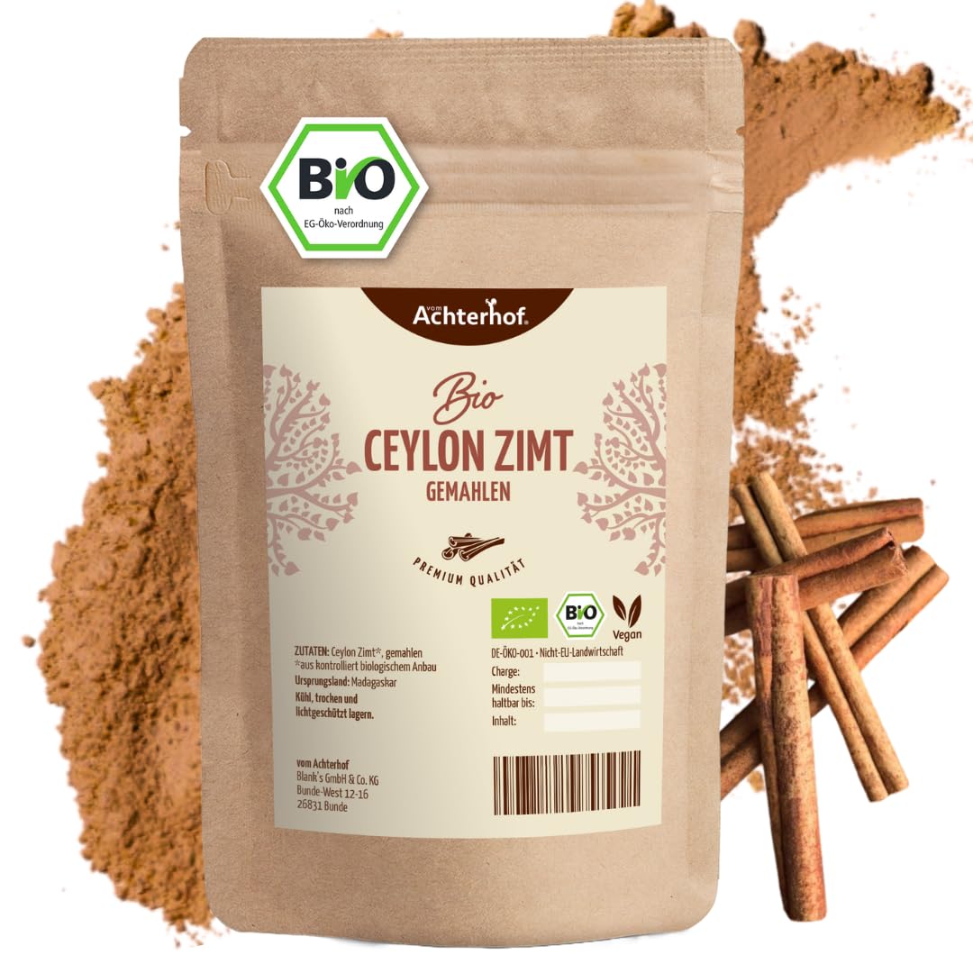 Bio Ceylon Zimt gemahlen (250g) mit wenig Cumarin in premium Qualität | 100% ECHTES Bio Ceylon Zimt Pulver