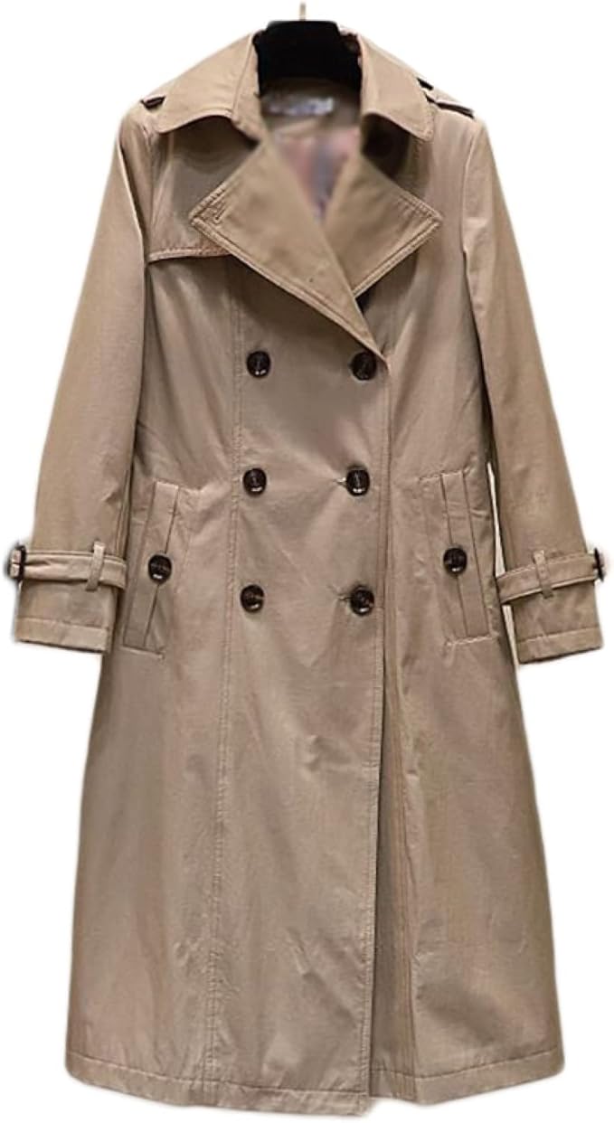 Amazon トレンチコート ロング丈 テロンチ 大きいサイズ スプリングコート レディース 40代 50代 春 アウター カジュアル ベルト付き 大きいサイズ 膝下 ジャケット 着やせ 入学式 通勤 ロング丈 防寒 シンプル 無地 コート ジャケット 通販