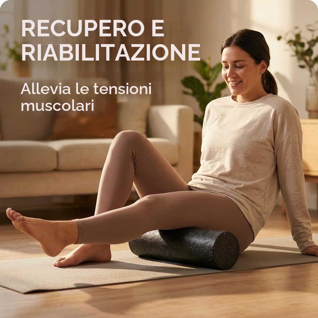 Oliver Rullo Massaggiante per Muscoli Foam Roller per Rilascio Miofasciale e Recupero Fitness Pilates Yoga