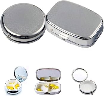 Amazon.co.jp: SAEYZ 携帯用 銀の丸薬箱 薬入れ 錠剤カプセル箱