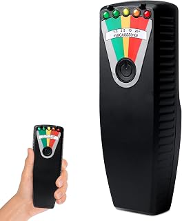 K2 Medidor De Campo Magnético Emf: 5 Leds Detector De Campo Magnético Monitor De Radiación Emf, Detector De Radiación Portátil Para La Oficina El Hogar La Caza De Fantasmas (Negro)