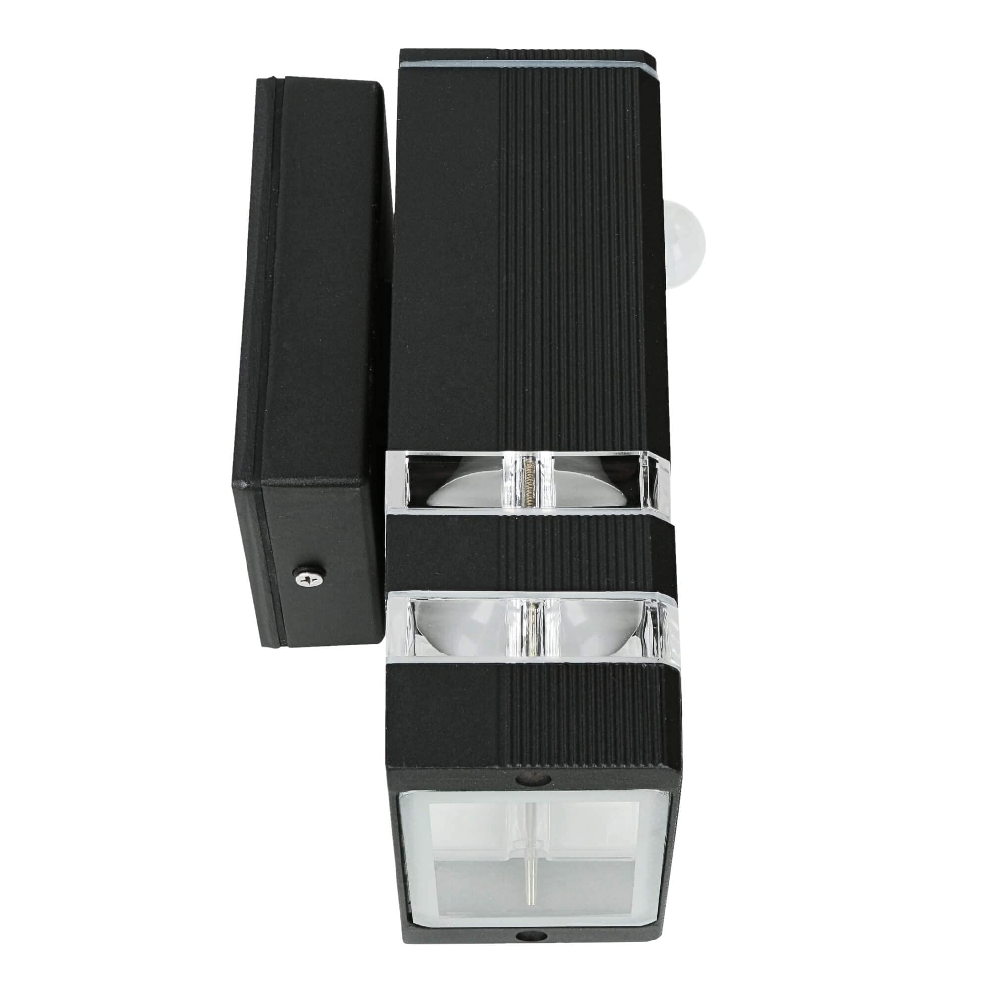 Applique murale d'extérieur avec détecteur de mouvement aluminium plastique anthracite IP54 maison balcon D : 10 cm E27 max 40W capteur moderne lampe d'extérieur jardin RIO