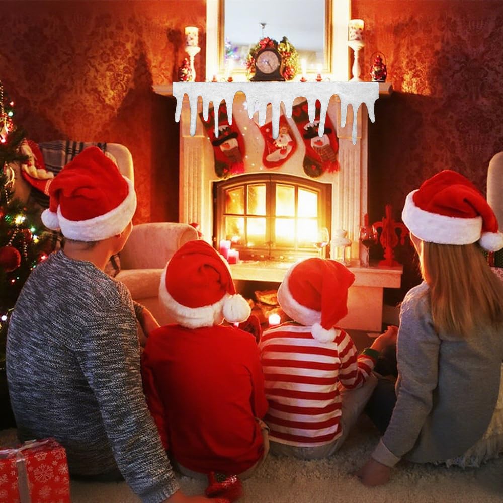 Junhui 4 Pièces Faux Tapis De Neige De Noël, 120 X 36 Cm