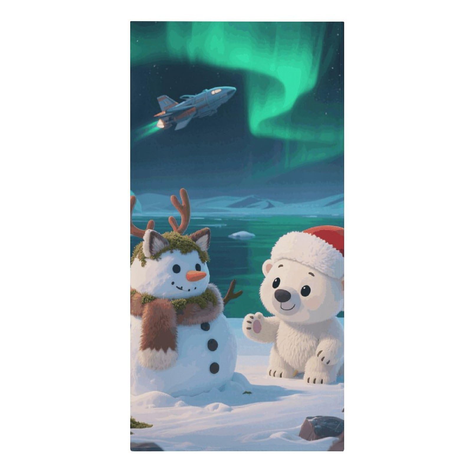 asbwuo Polar Bear Snowman Beach Towels Extra Large Quick Dry Absorbent