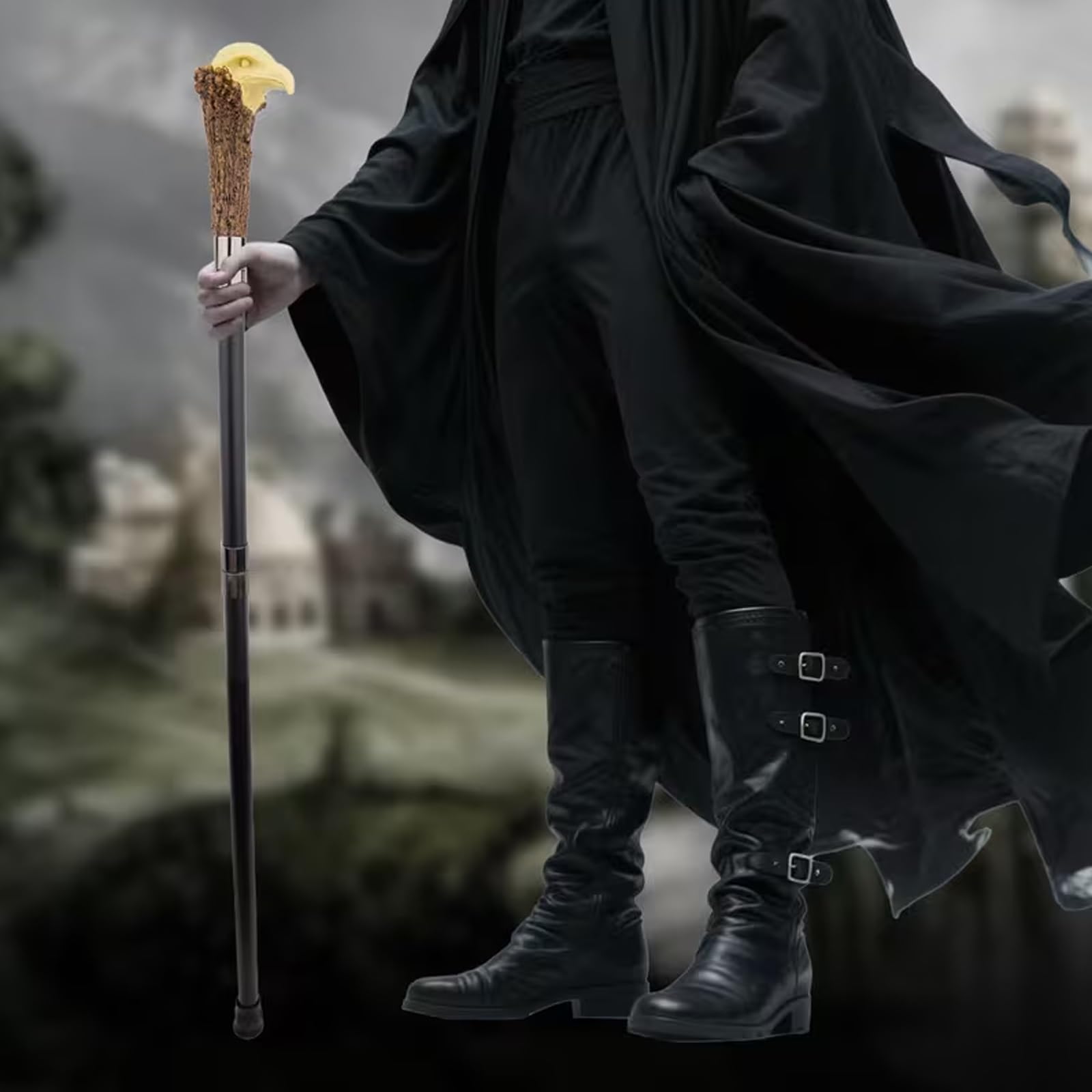 Bastone da Passeggio con Testa D'aquila e Radice D'albero, Bastone da Passeggio di Lusso per Uomo e Donna Rimovibile Antiscivolo, per Cosplay Feste Vintage 94 Cm