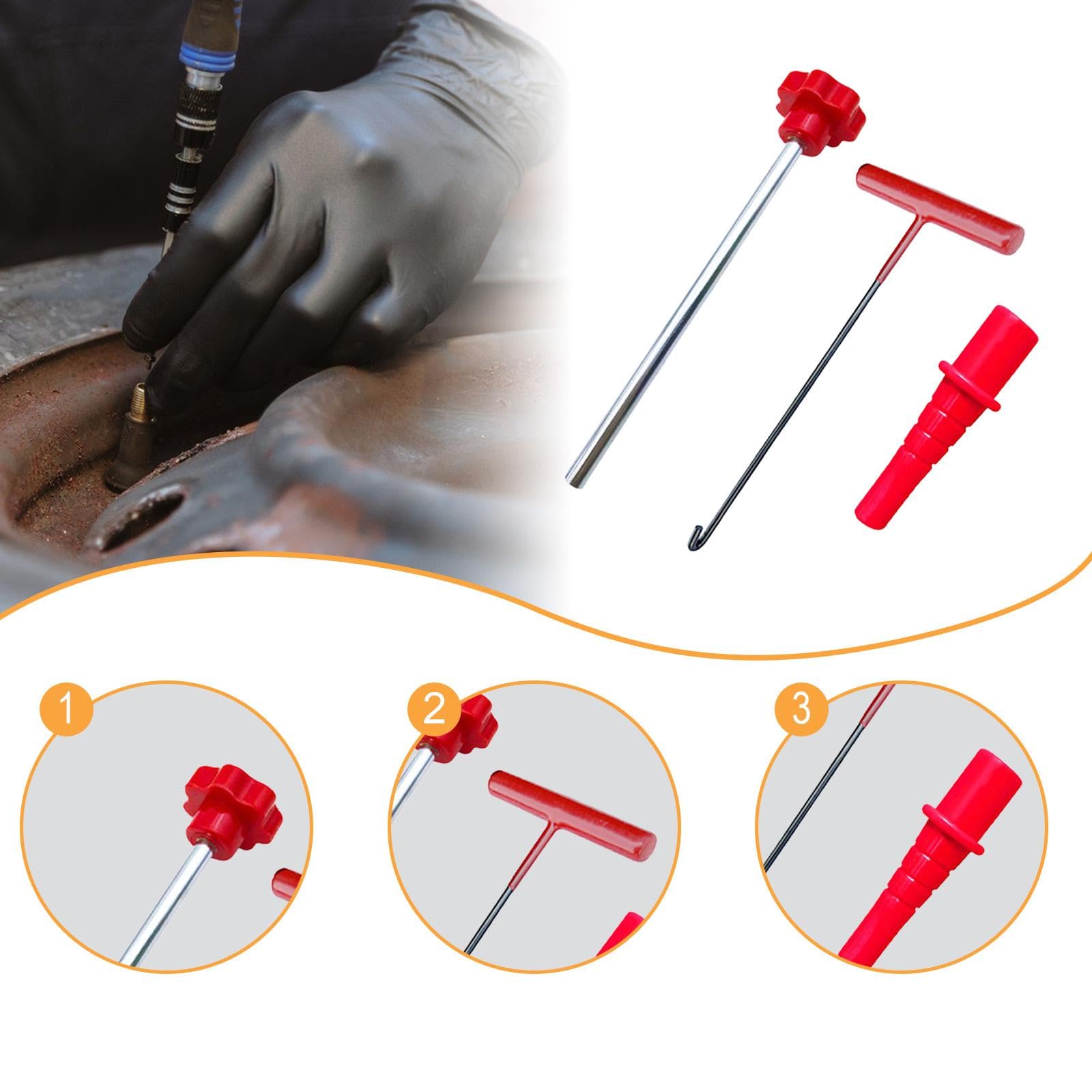 F Fityle Herramienta de cambio rápido de válvulas, extractor de vástago de neumático, accesorios de reparación rápida, herramientas para extraer el núcleo de, Style C