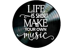 Life is Short Make Your Own Music Quote on a Real Repurposed Vinyl Record Album