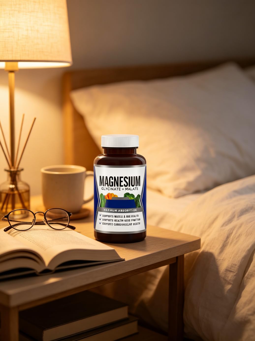 Complesso di Magnesio ad Alto Assorbimento | Senza Glutine | Supporta rilassamento, sonno riposante, salute muscolare e ossea per il benessere quotidiano