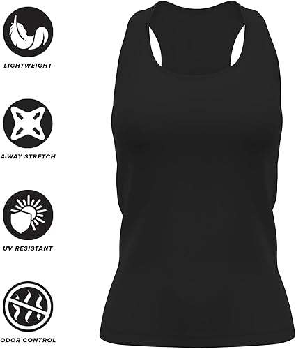 Miniatura 3 de Camiseta deportiva sin mangas oficial de la NCAA Collegiate para mujer, con espalda cruzada, logotipo primario, colección negra