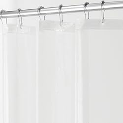Revestimiento Para Bañeras iDesign 3.0 Liner Forro para cortina de ducha, cortinas de baño antimoho de 183.0 cm x 183.0 cm fabricadas con PEVA y con 12 ojales, transparente