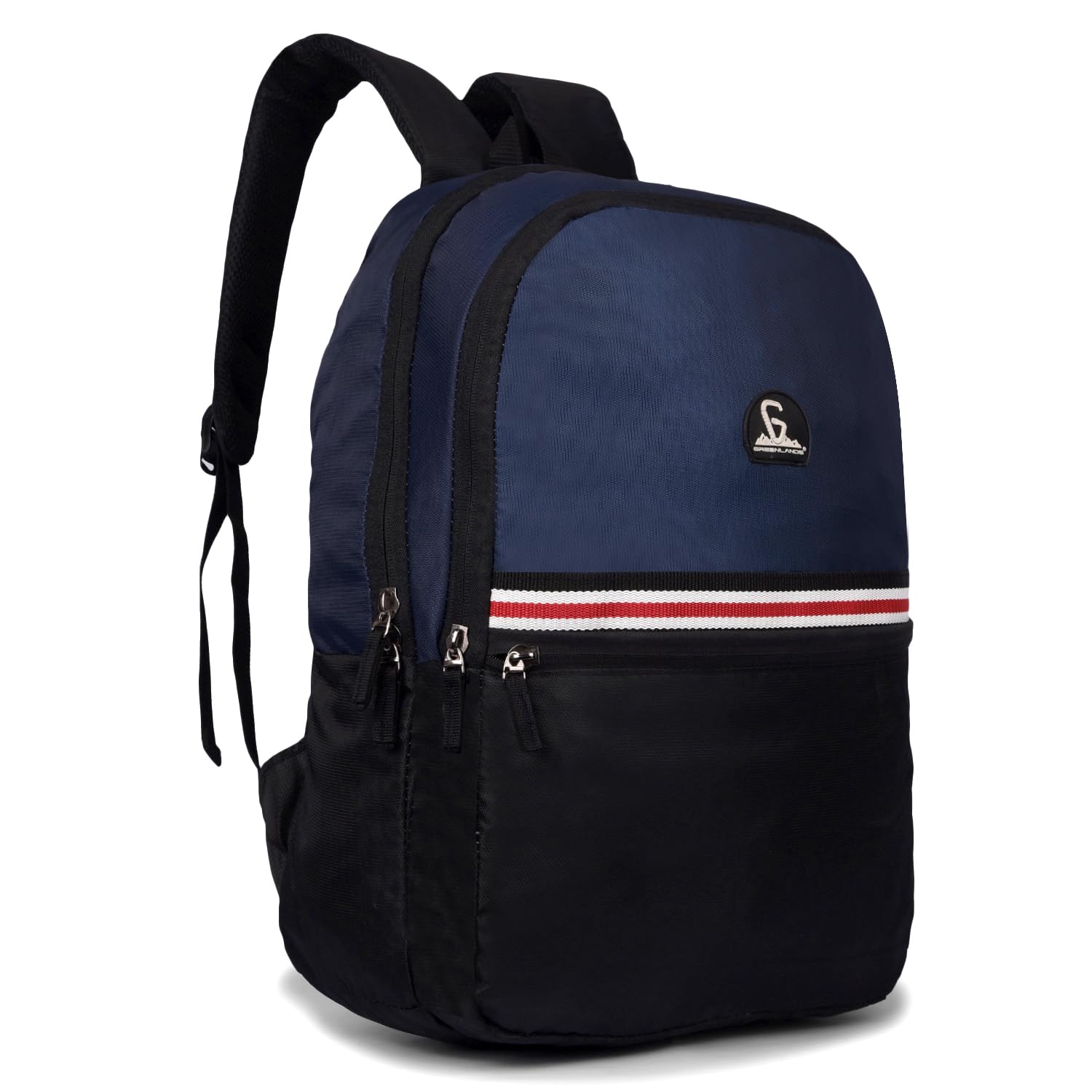 GREENLANDS 29L Stria Lightweight Backpack (Navy/Black) | S-Curved Shoulder Straps & Spacious Compartment | Ideal for Men & Women | Perfect for Travel, School & Office 4