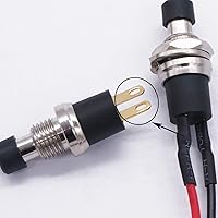 Vista 6 de Twidec /4 unids interruptor de botón de enclavamiento 3A 250V AC 2 pines autobloqueo SPST ON/OFF Mini interruptor negro cables pre-soldados