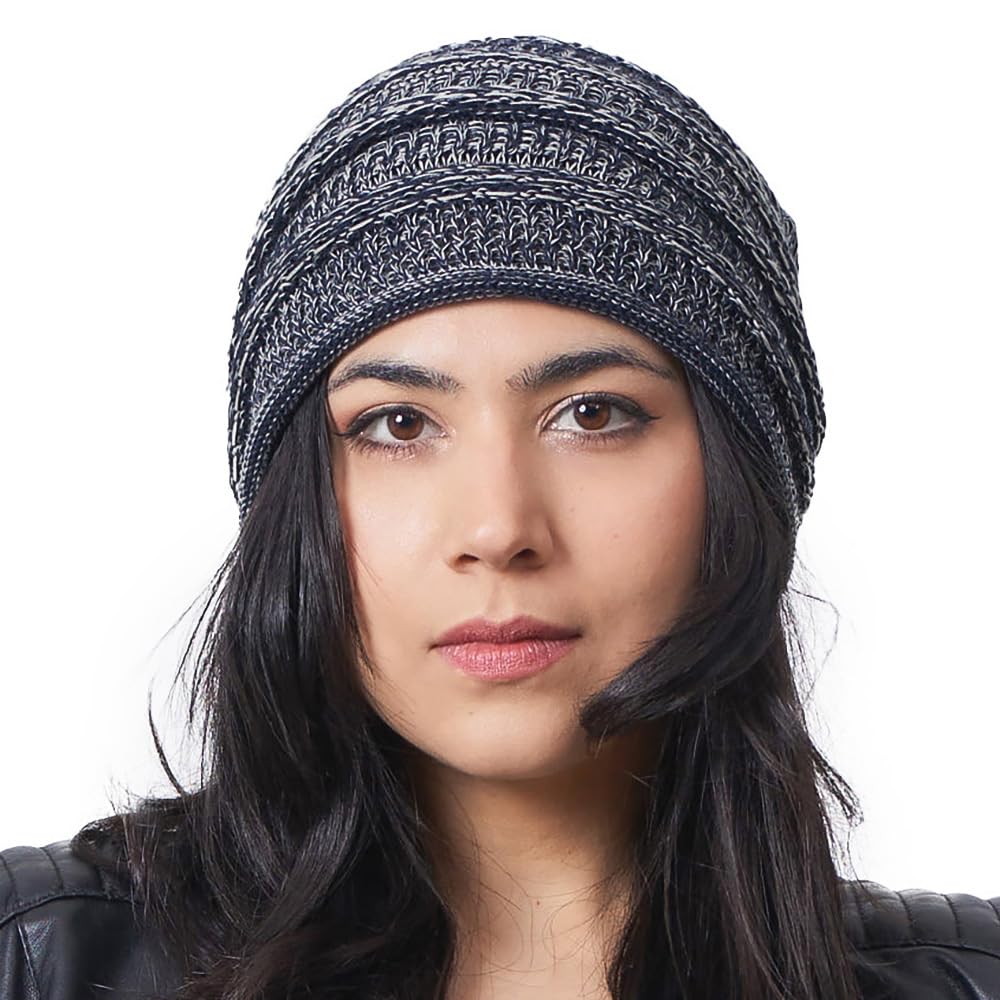 Charm Men's Navy Extra Slouchy Summer Beanie For - Wo Baggy Hipster Knit Cotton Slouch Hat