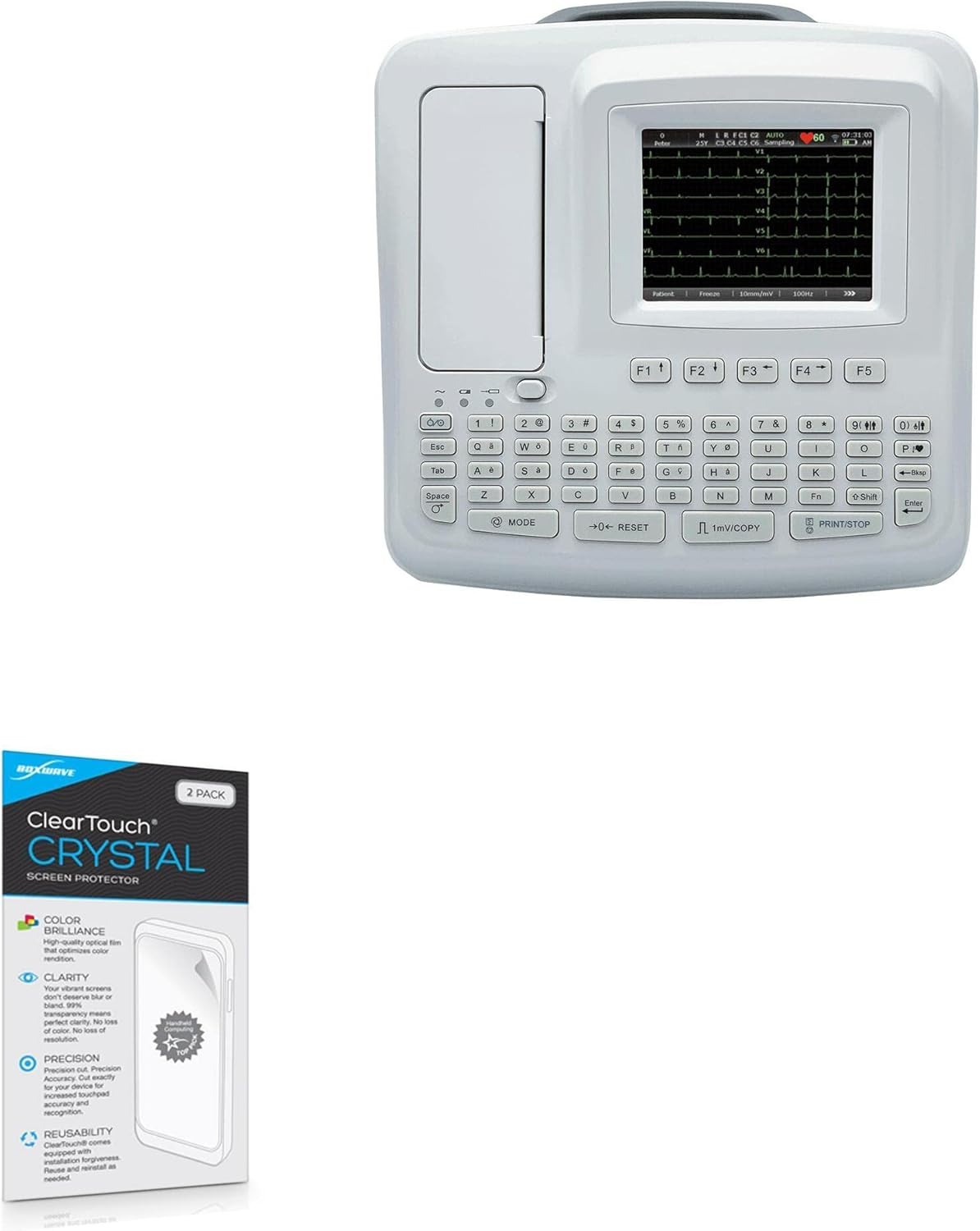 BoxWave Screen Protector Compatible with Edan SE-601B - ClearTouch Crystal (2-Pack), HD Film Skin - Shields from Scratches