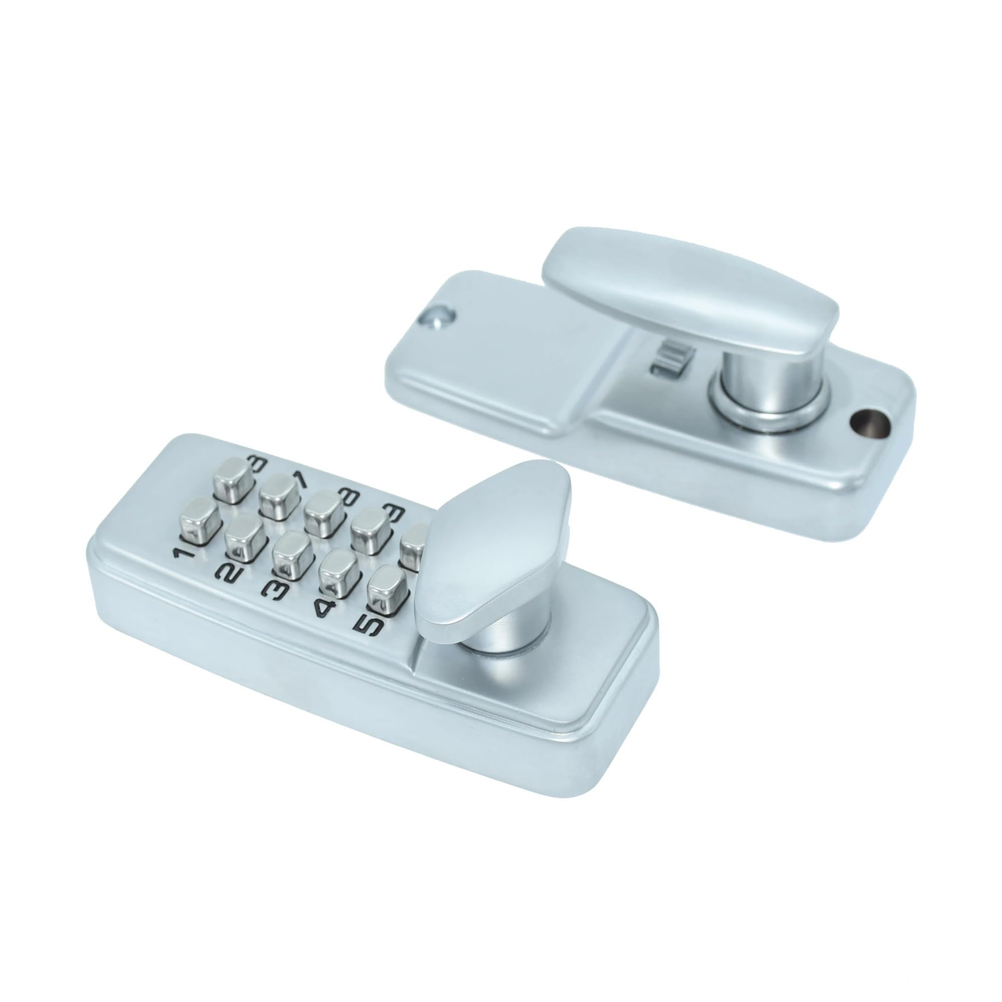 Cerradura de contraseña con botón mecánico impermeable para interiores y exteriores, puerta de metal de madera, sin necesidad de energía