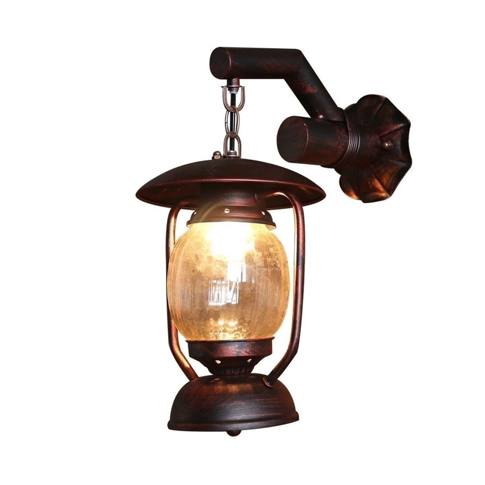 Lampe murale style kérosène en verre givré pour loft et ferme