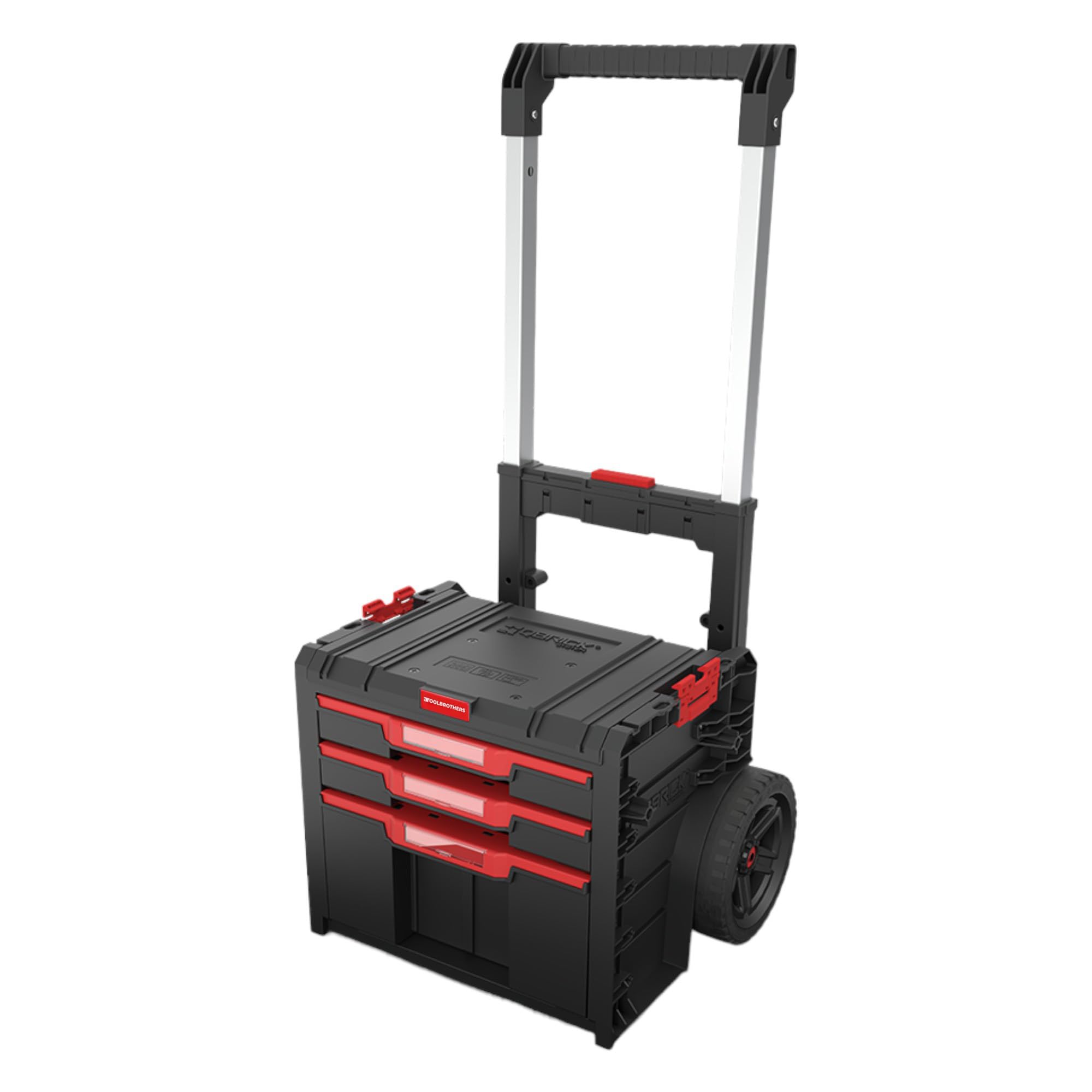 Toolbrothers Rhino L Drawer 3 Cart Plus ECO - przenośna walizka narzędziowa z szufladami, 2 x 4,5 l, 12 l, z podwójnym uchwytem teleskopowym