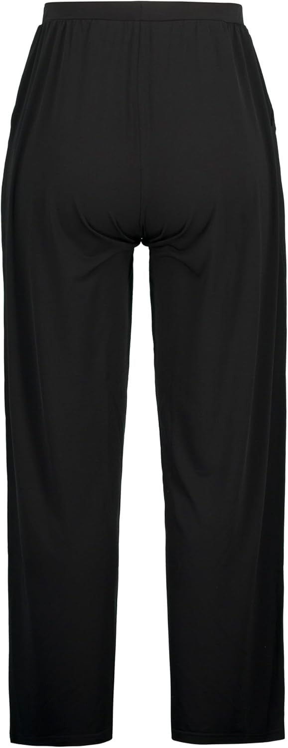 Ulla Popken Womenswear Plus Size Curvy Matte Jersey Relaxed Leg Pocket Pants 793821