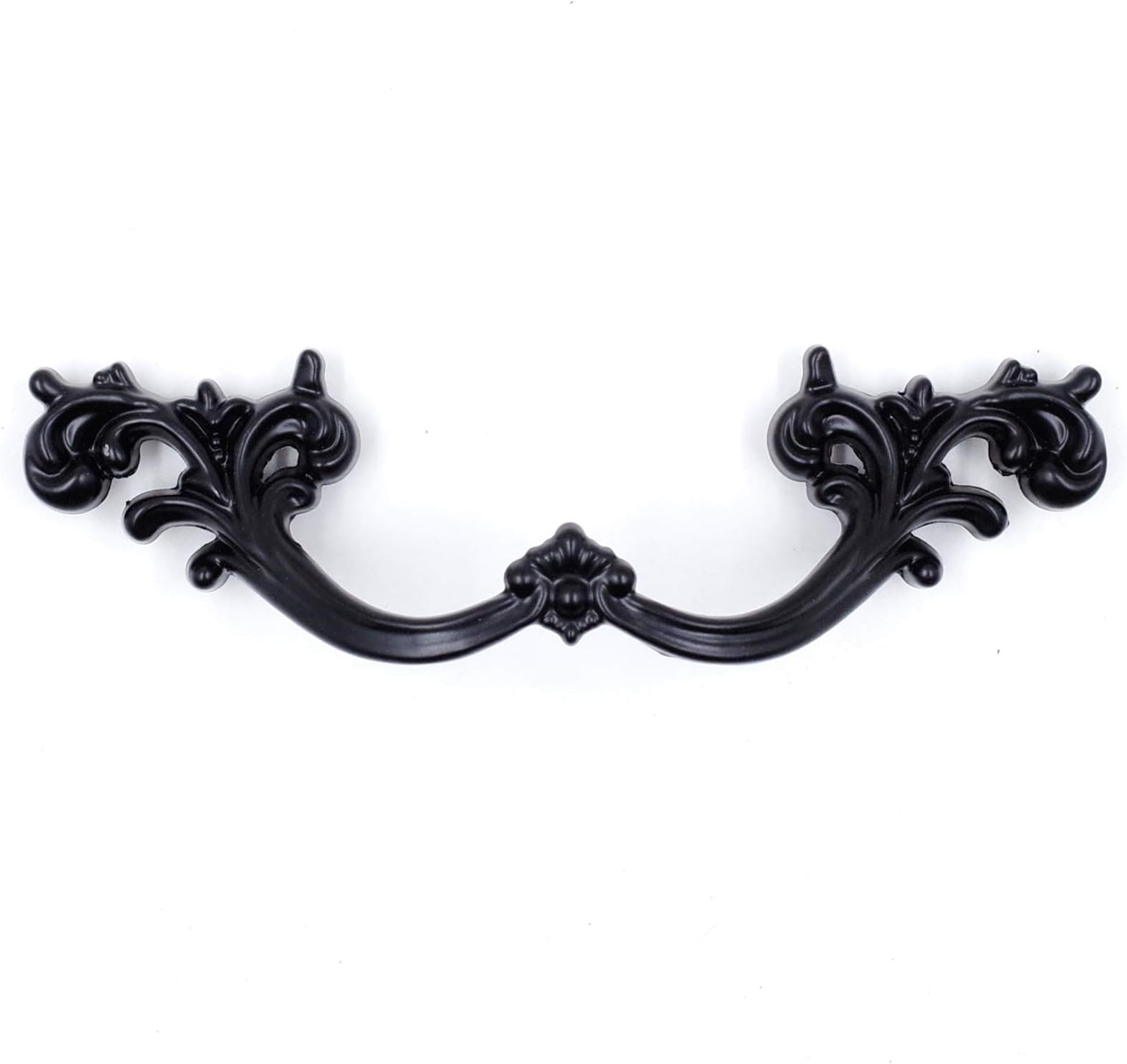 Jetland French Provincial Drawer Pulls - 6-Pack, Flat Black, 3" Hole Centers, Vintage Shabby Chic Pulls for Dresser Nightstand Cabinet, PW1619076