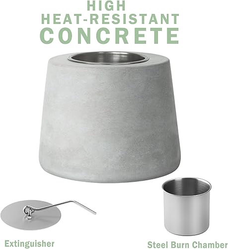 Miniatura 5 de Hoguera de mesa Hormigón para interiores, fogata personal para exteriores, mini tazón de llama portátil con alcohol para frotar para hacer olores