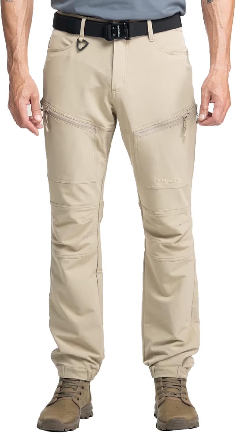 BAERSKIN Water Repellent Tactical Cargo Pants for Men - PFAS Free Stretch Work Pants - Mens Cargo Pants 30-44