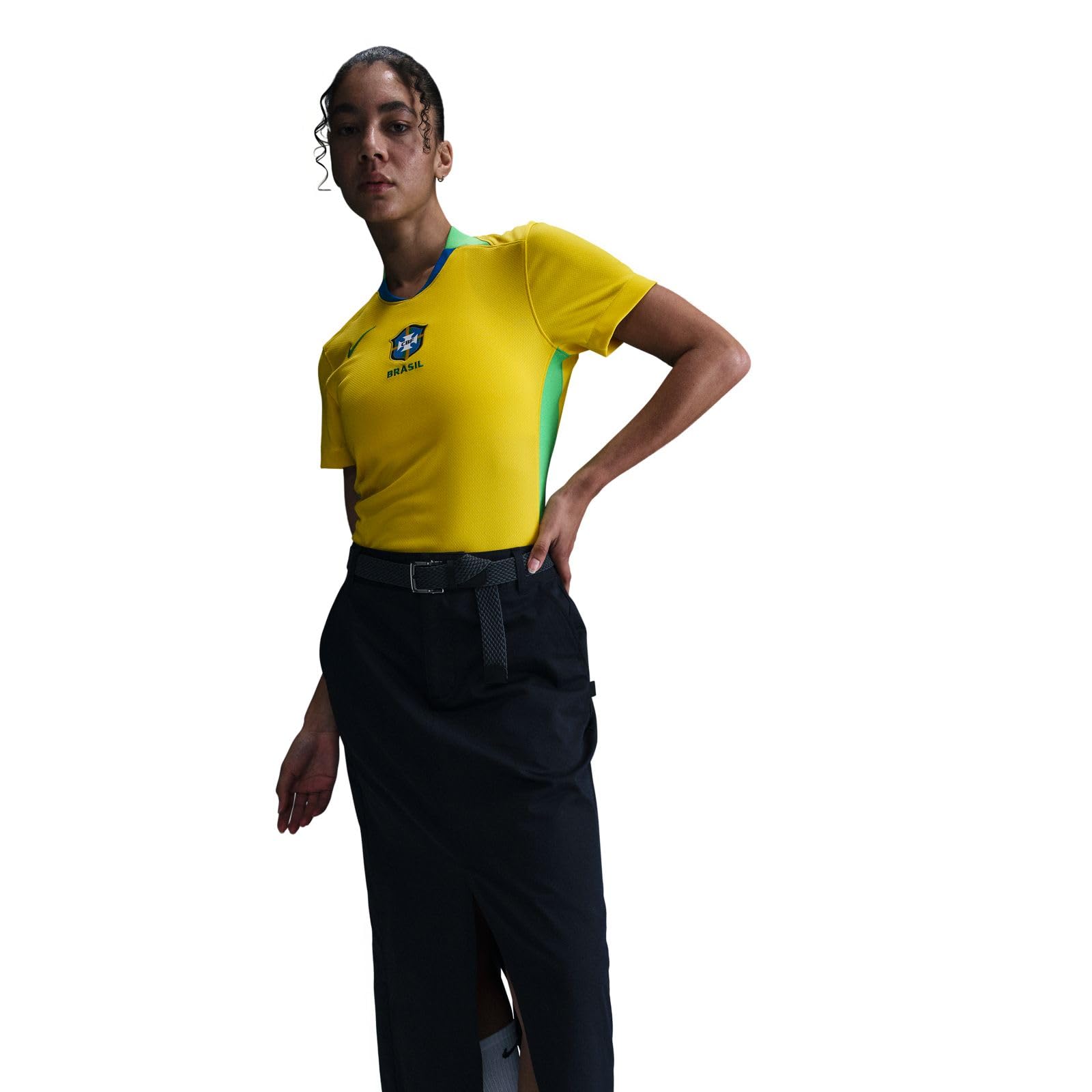 Nike Brasilien 2025 Stadium Home (Frauenteam) Nike Dri-Fit Replika-fußballtrikot für Damen Nike Maglia da Calcio Dri-Fit (Donna) Donna