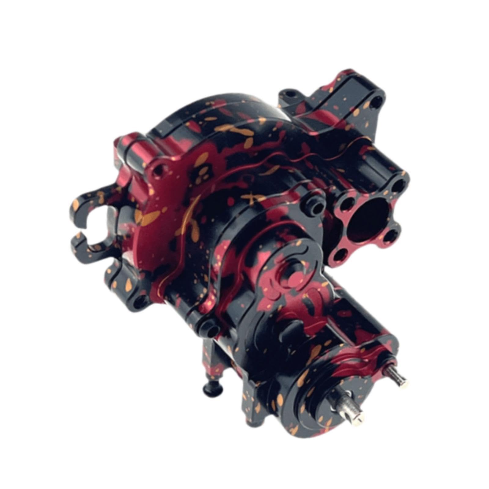 1/18 RC Parti di alloggiamento del Cambio in Alluminio Ricambio Facile Installazione Accessori per Scatola del Cambio della Trasmissione, Rosso Nero