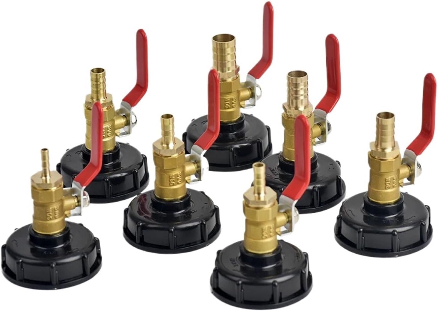 Brass Barb Hose Connector, 1000 Liter IBC Tank Adapter With Brass Valve S60 For 6-19mm Hose Barb Connector Fitting(16mm)