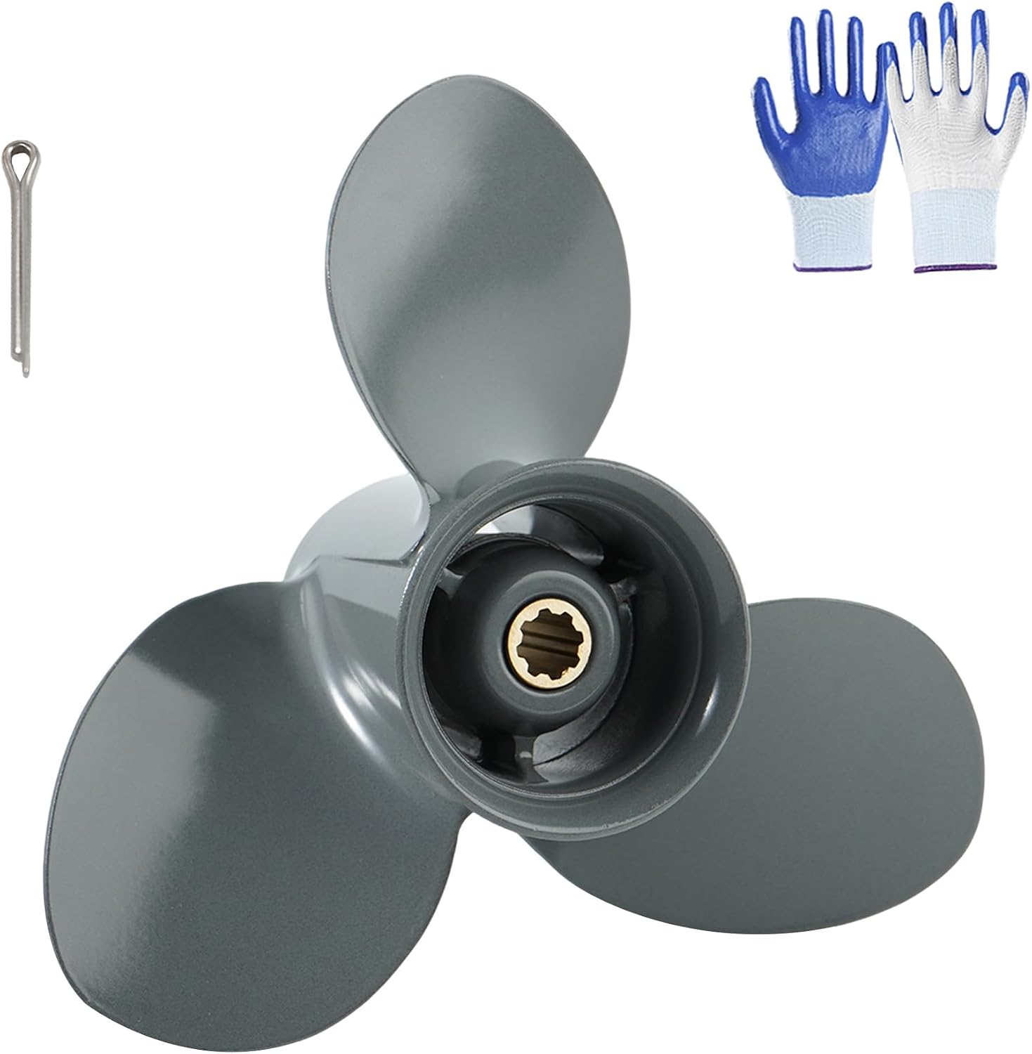 OEM Upgrade Aluminum Outboard Boat Propeller for Honda Engines 8HP 9.0HP 5HP 20HP,9 1/4x8 9 1/4x9 9 1/4x10 9 1/4x11 9 1/4x12,8 Spline Tooth,RH