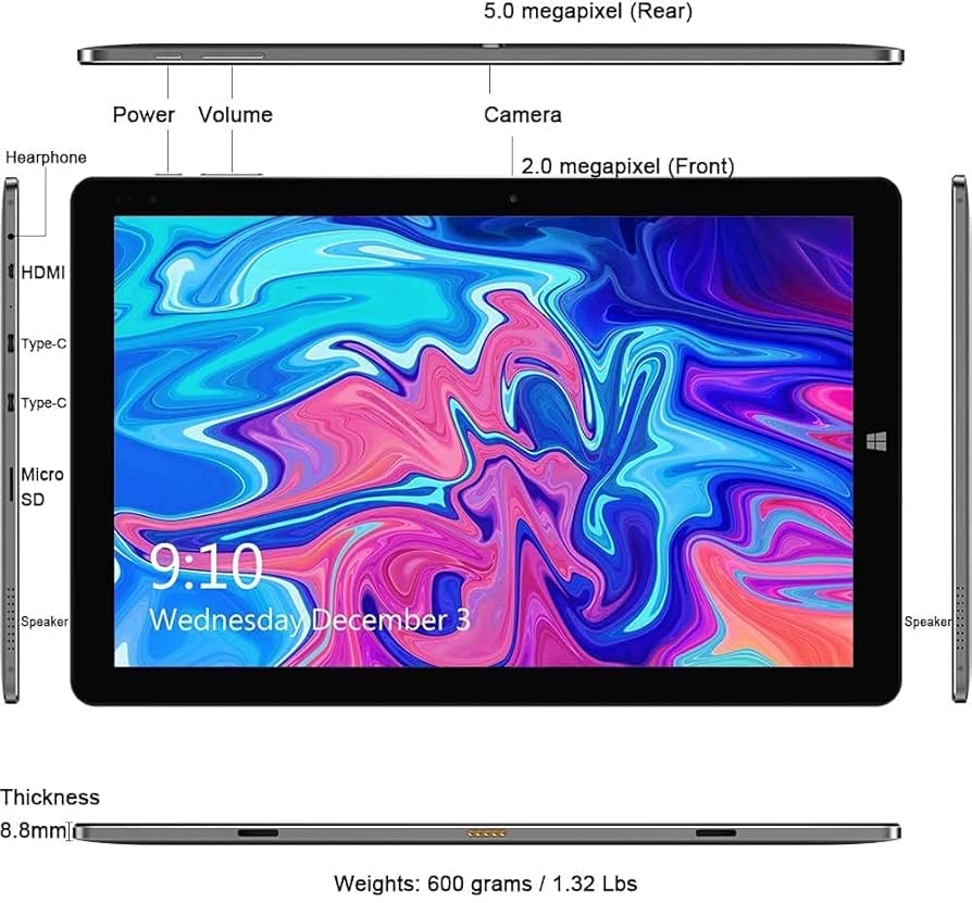 Windowsタブレット本体 chuwi Hi10x Windows11 N4120 CHUWI Hi10 XをWindows 11に更新し、タッチパネルなどの機能の