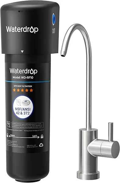 Waterdrop 10UB Under Sink Water Filter, Reduces PFAS, PFOA/PFOS, Lead, Chlorine, Bad Taste, NSF/ANSI 42 Certified, 11K Gallons, Easy Installation Black