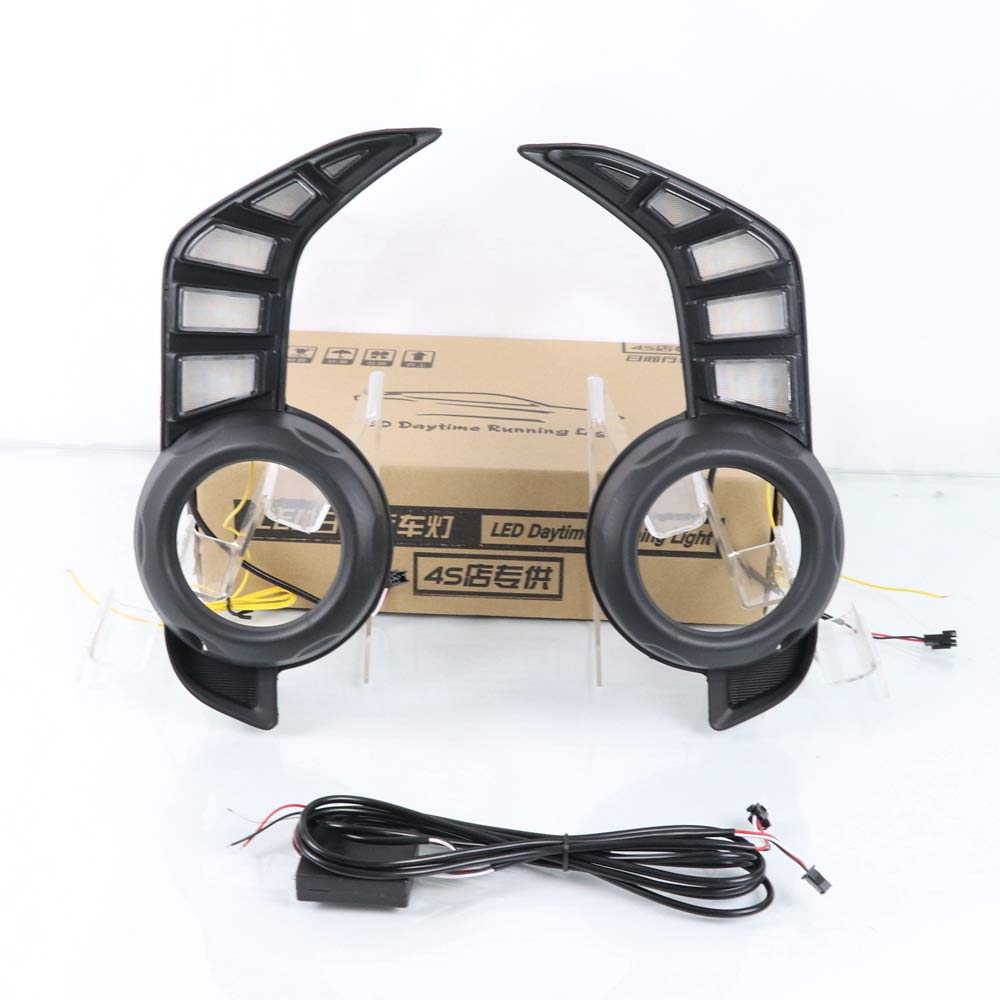 LED Daytime Running Light per 4Runner 2013-2020, 6000 K Paraurti Anteriore Scansione DRL + Streamer Giallo Indicatori di direzione