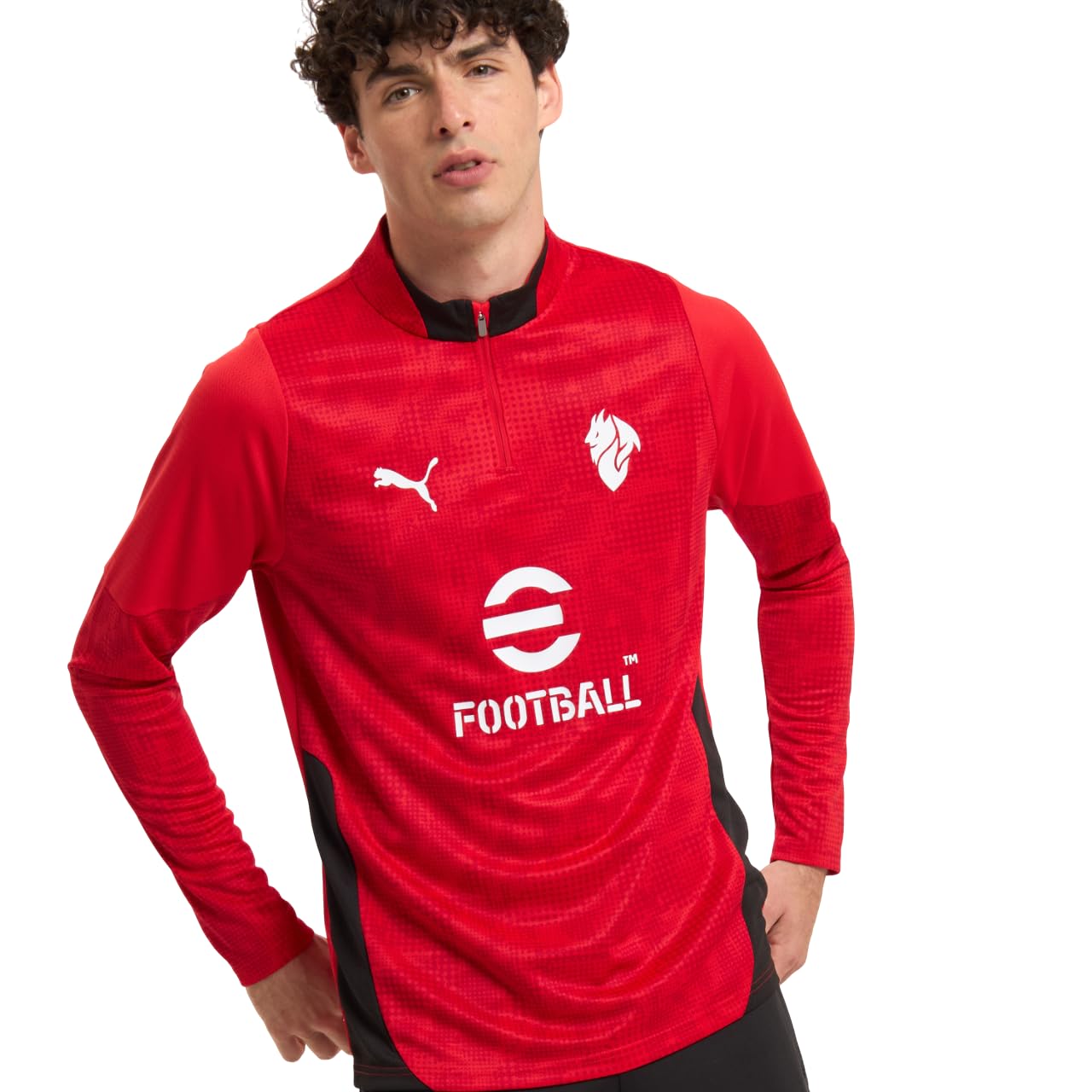 A.C. Milan Unisex Maglia Training Con Zip 1/4 Sweatshirt für Training, Saison 2025/2026, offizielles Produkt