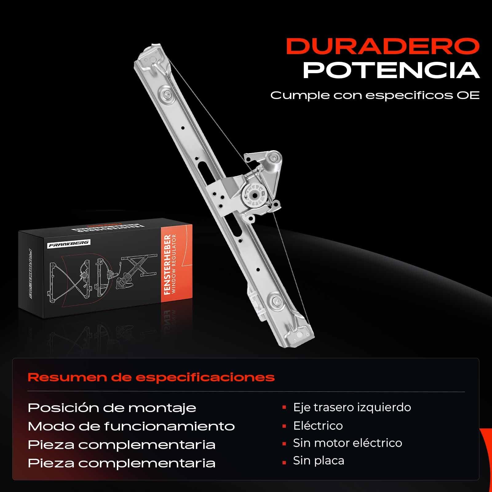 Frankberg Elevalunas trasera izquierda Sedan Combi eléctrico 3 E46 316 318 320 323 325 328 330 1998-2005