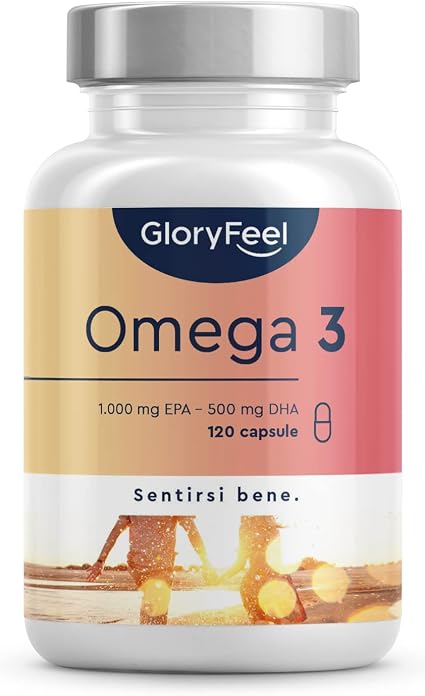 Omega 3 2000mg, Omega 3 rTG in Forma Trigliceridi Riesterificati, 1.000mg  EPA + 500mg DHA,