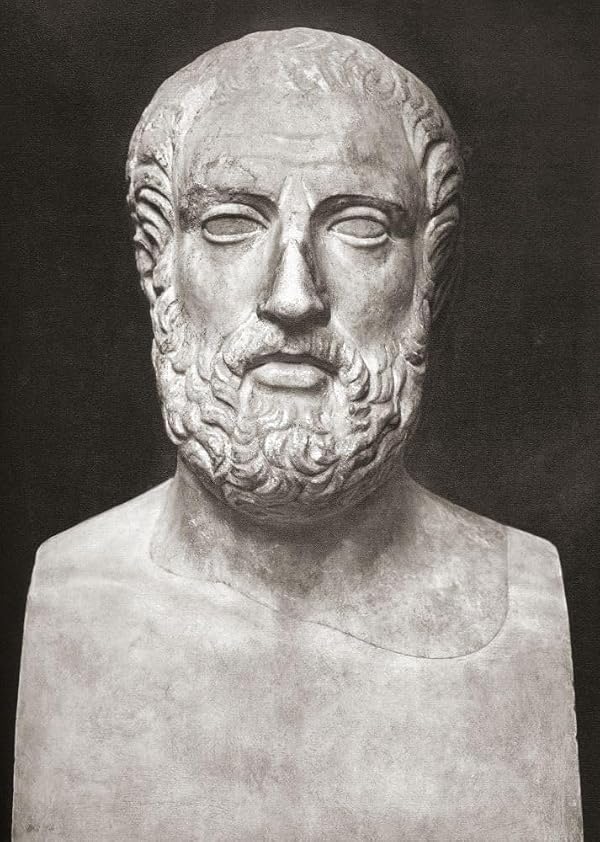 Bust of Aristophanes c. 446 - c. 386 BC. Ancient Greek comic playwright. Poster Print by Ken Welsh (12 x 16) by Posterazzi - Used condition - US$32.50