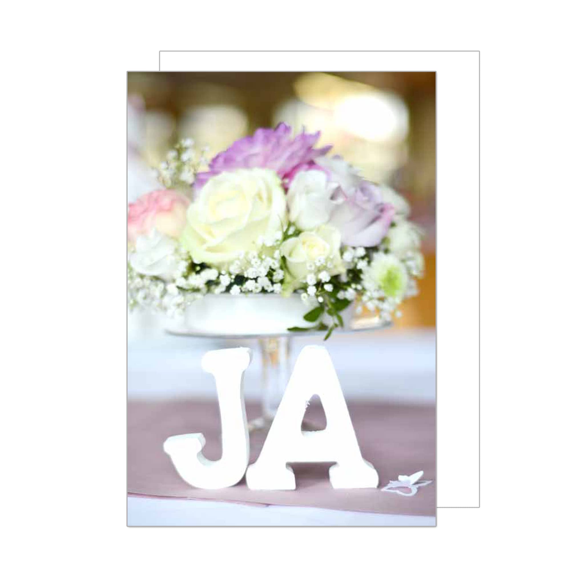 Edition Seidel Biglietto di auguri per matrimonio con busta. Biglietto di auguri con testo in inglese per coppia di sposi, uomo e donna, Mr & Mrs Just Married (H520 SW025