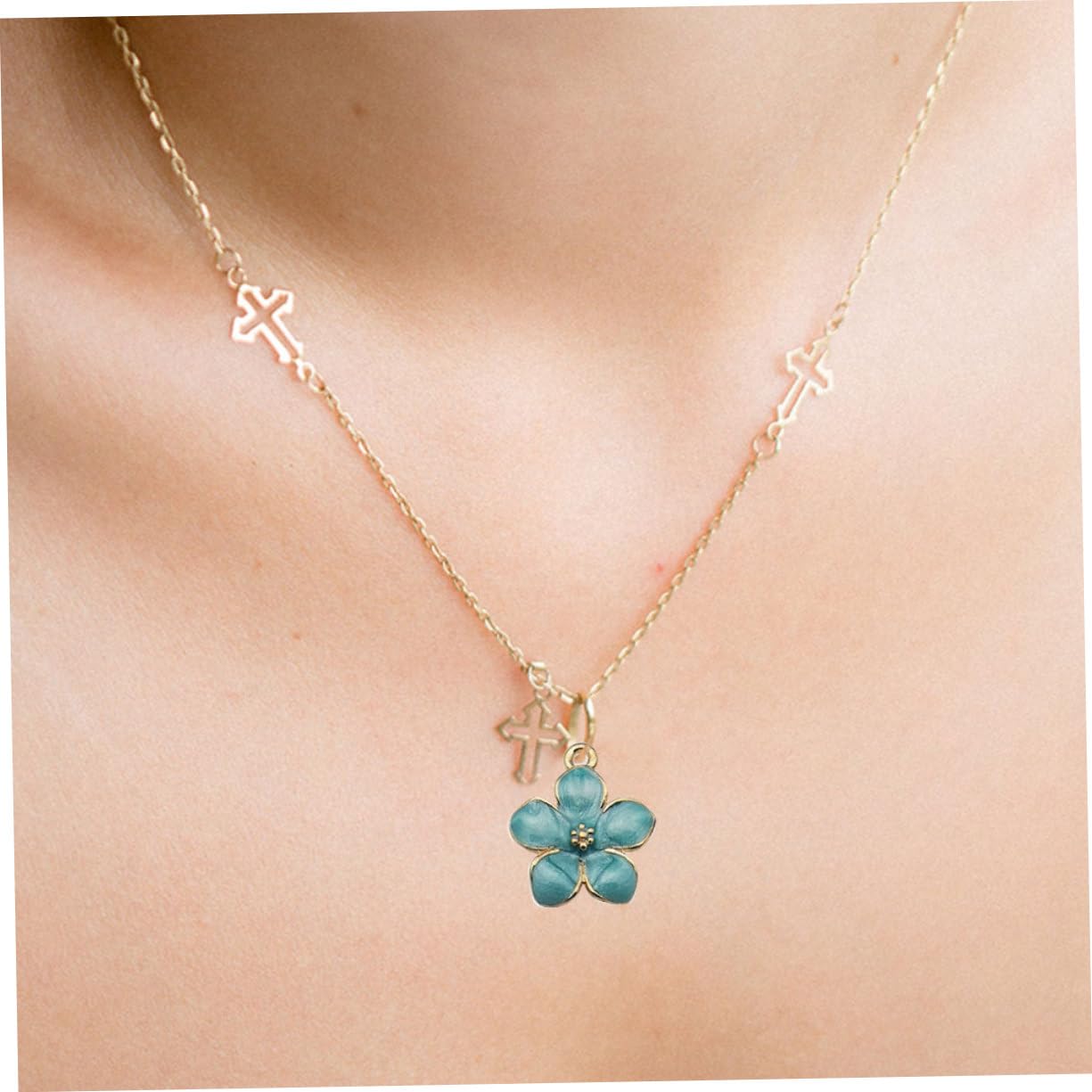 ciondolo fiore di ciliegio accessori per bigiotteria fai da te moda accessori gioielli gioglielli kit creazione gioielli ciondolo fiore braccialetto pendenti di fiori lega