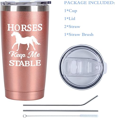 Miniatura 6 de Regalos de caballos para mujeres, vaso de viaje con diseño de caballos, divertidos regalos de cumpleaños y Navidad para amantes de los caballos,