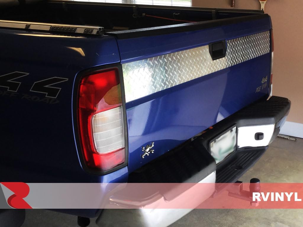 Rvinyl Diamond Plate Silver Tread Vinyl Car Wrap Film - 2ft x 7ft - Vehicle Sheet Roll with Adhesive Back and Air Release Technology