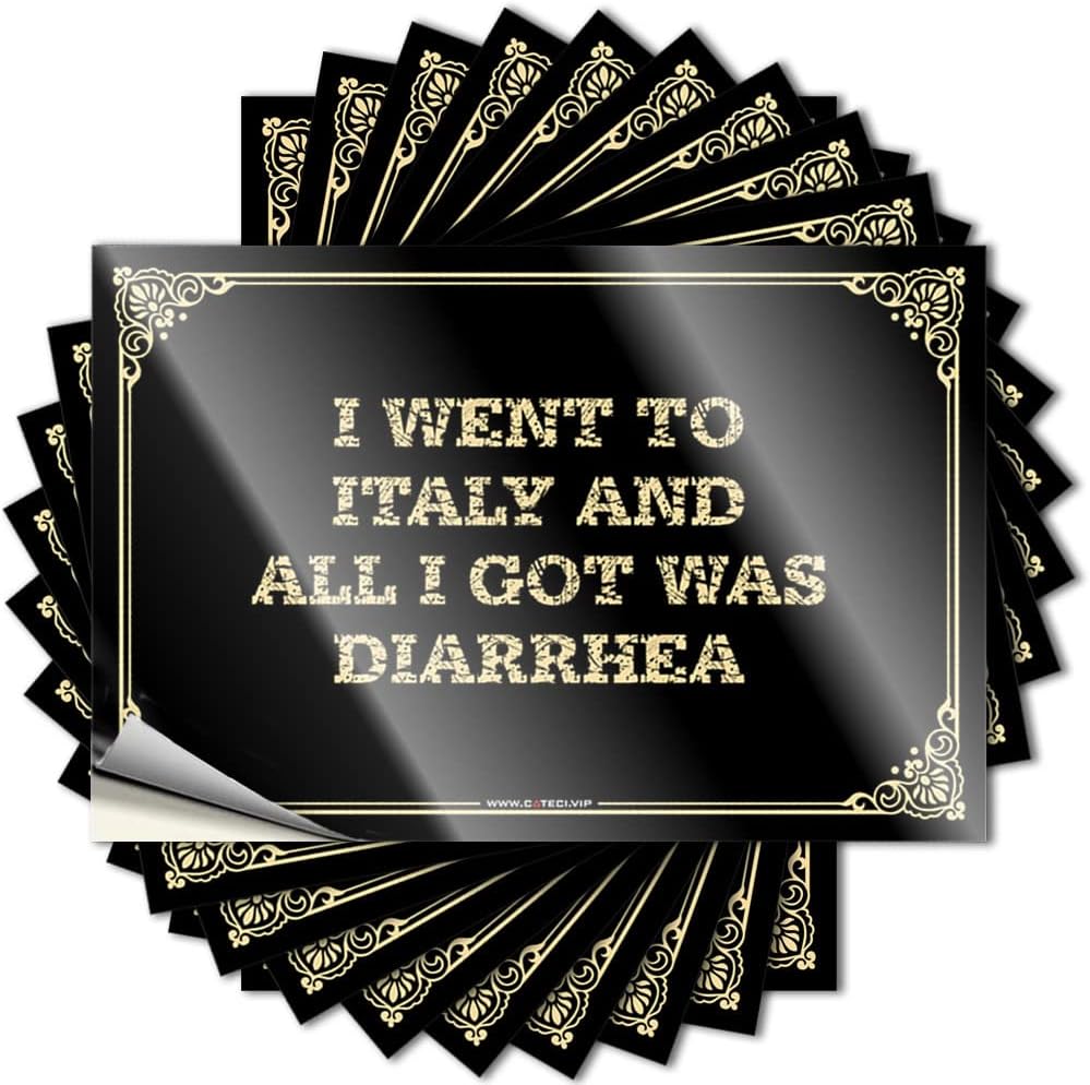Tool Box Stickers I Went to Italy and All I Got was Diarrhea Stickers Funny Bumper Stickers for Adults Toolbox Stickers(6X9CM)