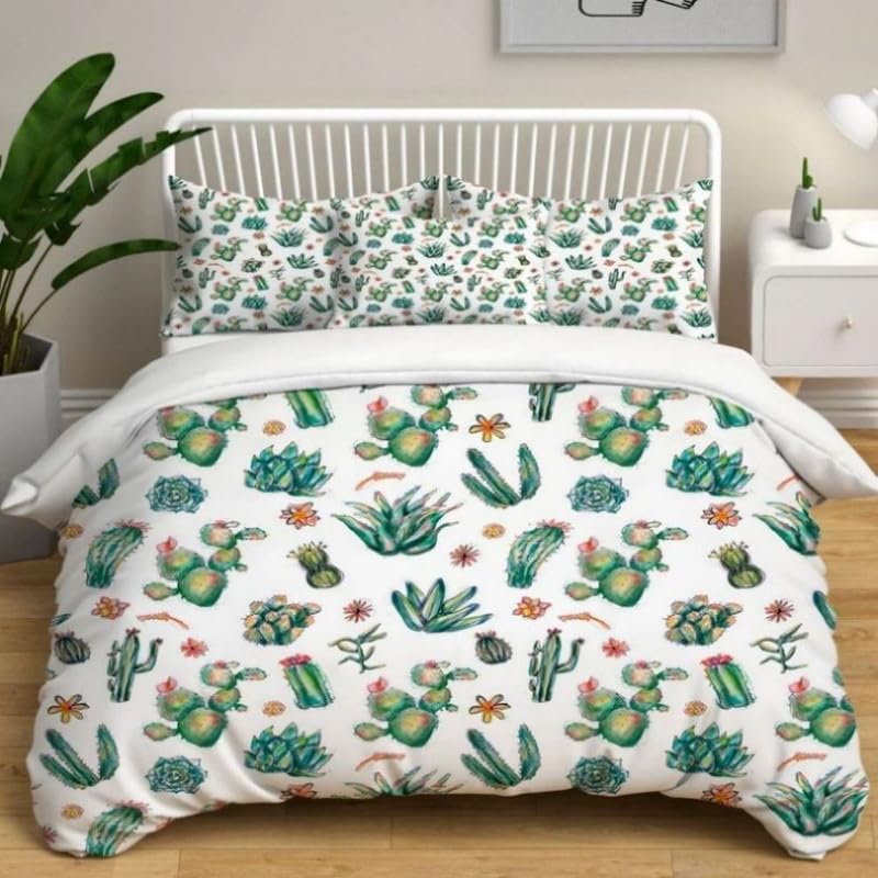 Parure de lit 240x260 haut de gamme en microfibre 110g/㎡ vert cactus