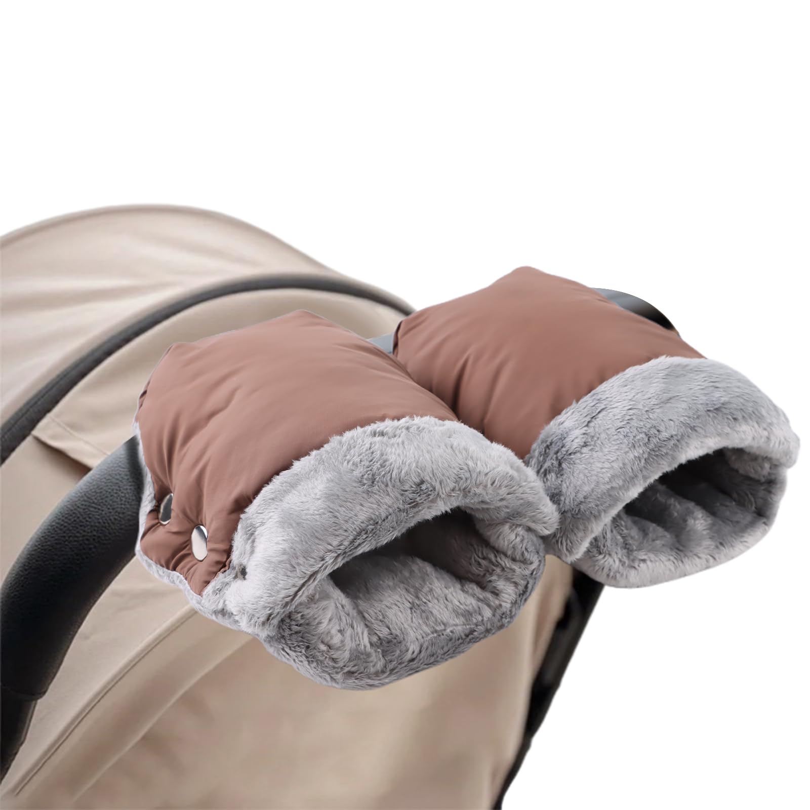Stroller Hand Muff Windproof Anti-Freeze Pram Hand Warmer Warm Baby Stroller Gloves Pushchair Mittens (Coffee)