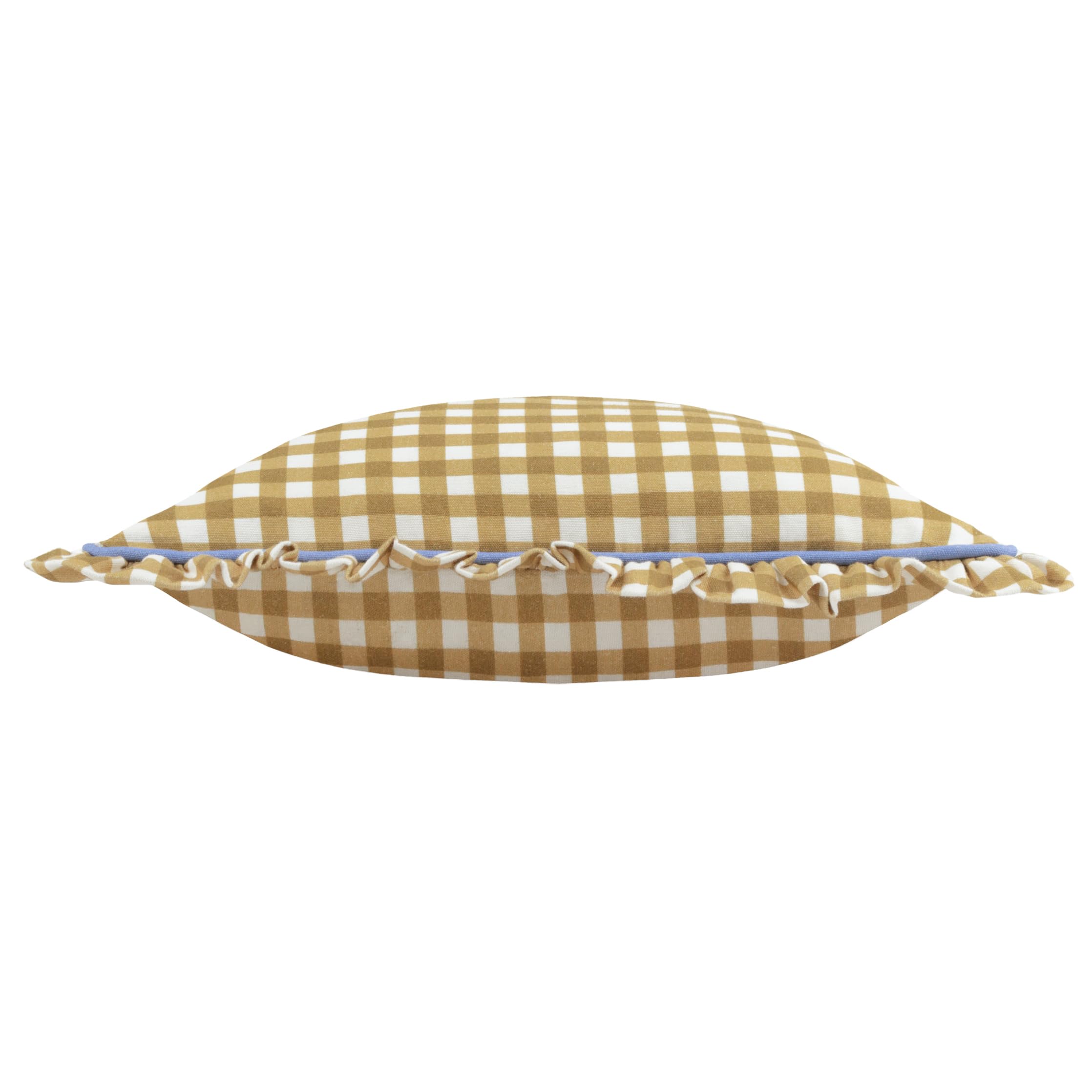 furn. Maude Gingham Cotton Piped Cushion Cover, Gold, 45 x 45 cm (Pack of 1) - Image 4