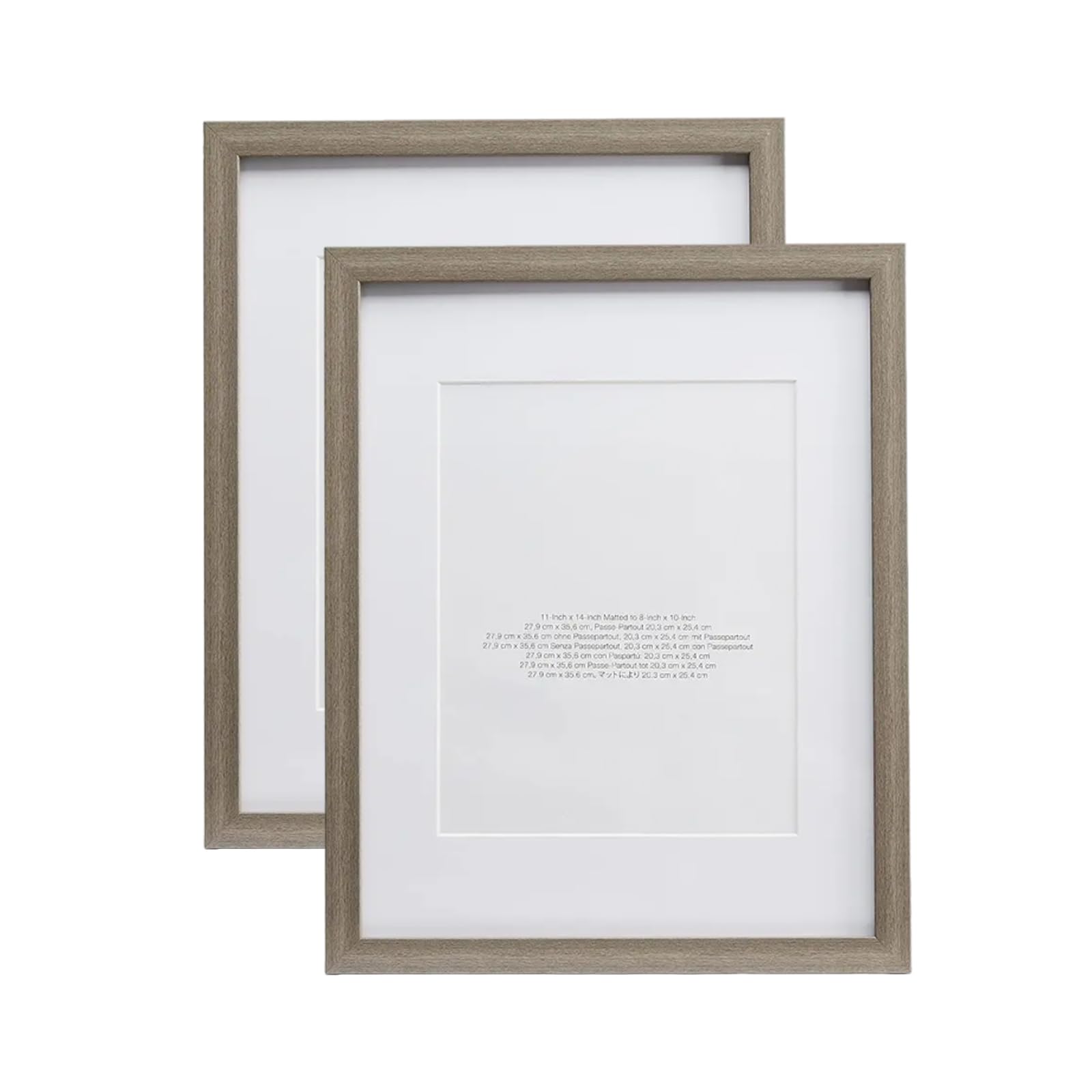 Cadre photo bois de grange rustique 20x25 et 27x35 cm avec verre de protection, lot de 2