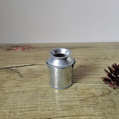 Miniatura 7 de GANAZONO Jarrón de metal galvanizado para leche, 3 piezas, estilo retro, para el hogar, cocina, sala de estar, casa de campo, paisaje, decoración de