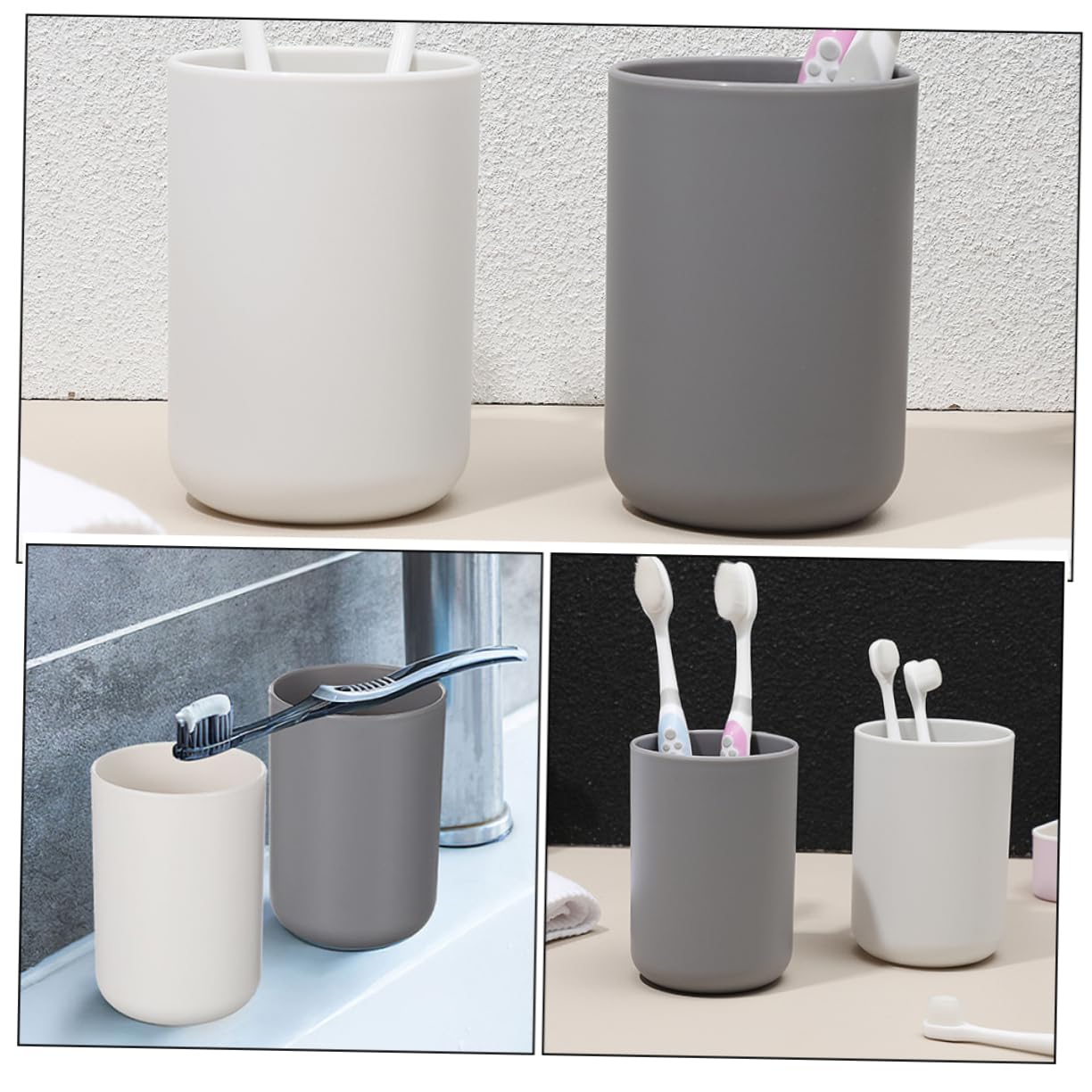 12pezzi Bicchieri Infrangibili per Lavaggio Bocca Tazze Eleganti per Spazzolino da Denti di Bicchieri per Uso Familiare Viaggio e Campeggio Colori Sofisticati